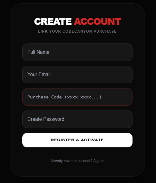 Registration Screen